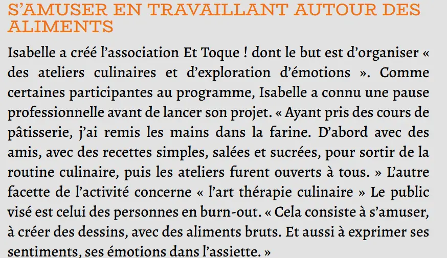 Article sur Fabrik à mijoteR dans le périodique l'Echo des collines